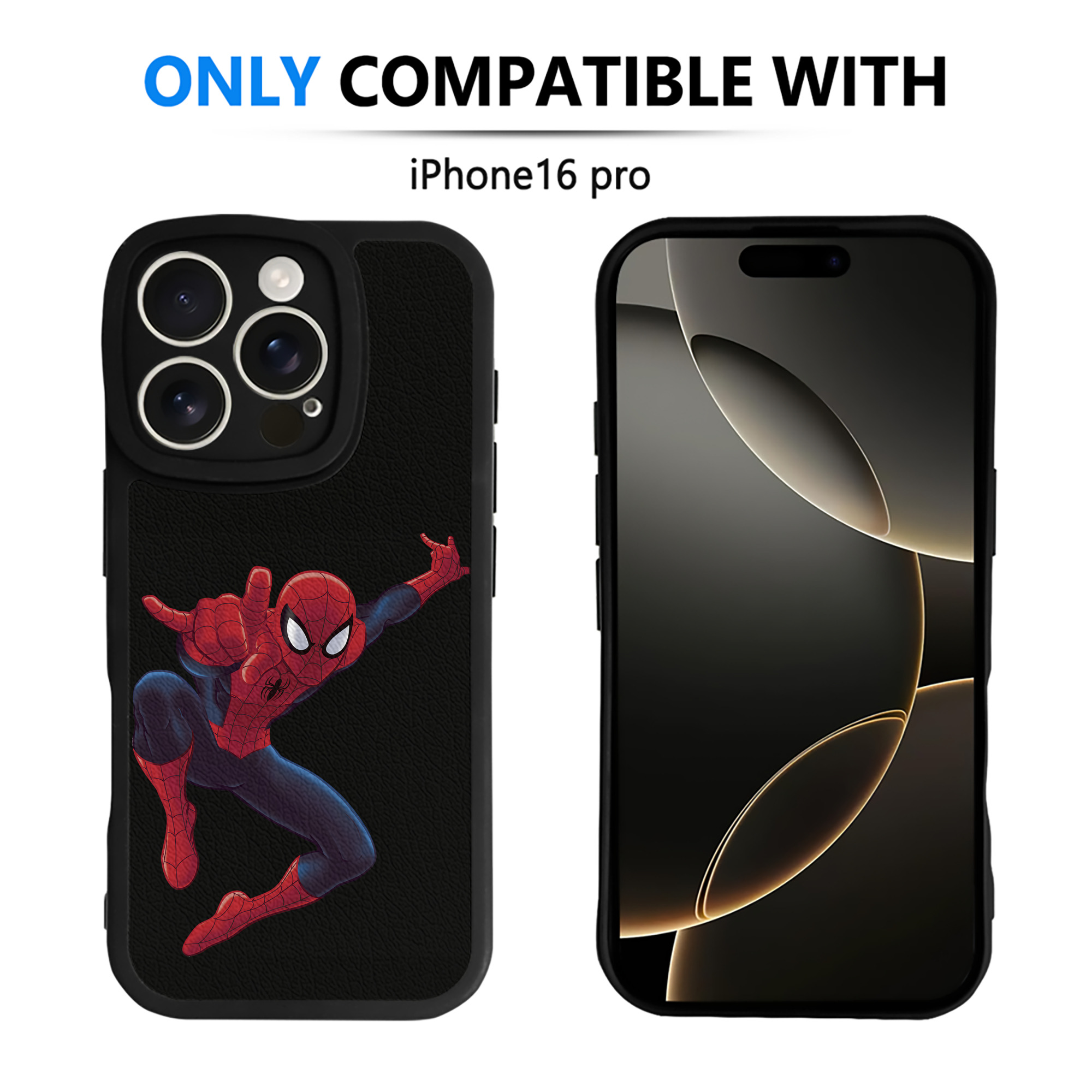 Spider Man スパイダーマン 【iPhone 16シリーズ対応】シリコンスマホケース（レザー調） 材質：シリコン